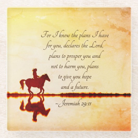 エレミヤ29:11わたしはあなたのために持っている計画を知っている ガラスコースター (正面)