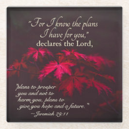エレミヤ29:11わたしはあなたのために持っている計画を知っている ガラスコースター