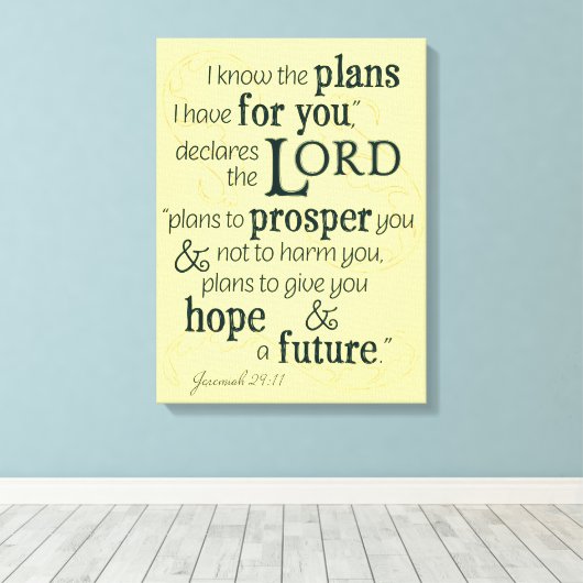 エレミヤ29:11わたしはあなたのために持っている計画を知っている… キャンバスプリント (インサイチュ (ウッドフロア))