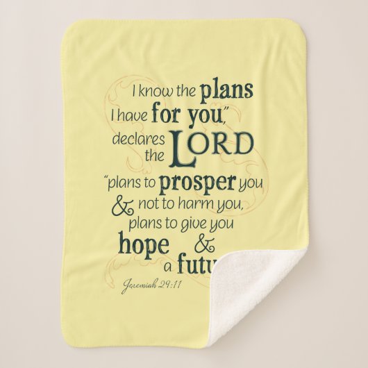 エレミヤ29:11わたしはあなたのために持っている計画を知っている… シェルパブランケット (正面)