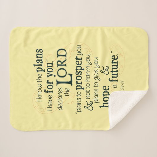 エレミヤ29:11わたしはあなたのために持っている計画を知っている… シェルパブランケット (正面(横))