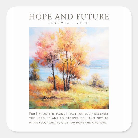 エレミヤ29:11わたしはあなたのために持っている計画を知っている スクエアシール (正面)