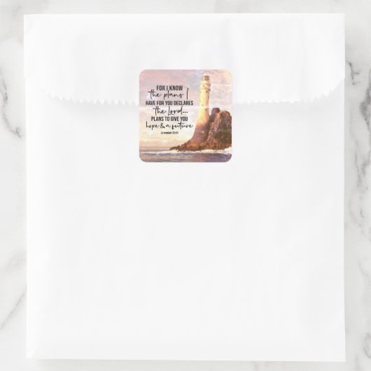 エレミヤ29:11わたしはあなたのために持っている計画を知っている スクエアシール (バッグ)