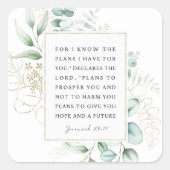 エレミヤ29:11わたしはあなたのために持っている計画を知っている スクエアシール (正面)