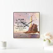 エレミヤ29:11わたしはあなたのために持っている計画を知っている スクエア壁時計 (ホーム)