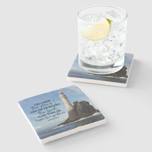 エレミヤ29:11わたしはあなたのために持っている計画を知っている ストーンコースター (横)