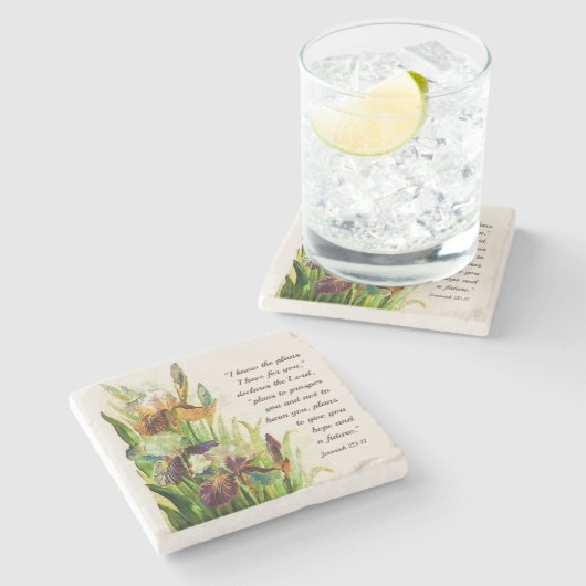 エレミヤ29:11わたしはあなたのために持っている計画を知っている ストーンコースター (横)