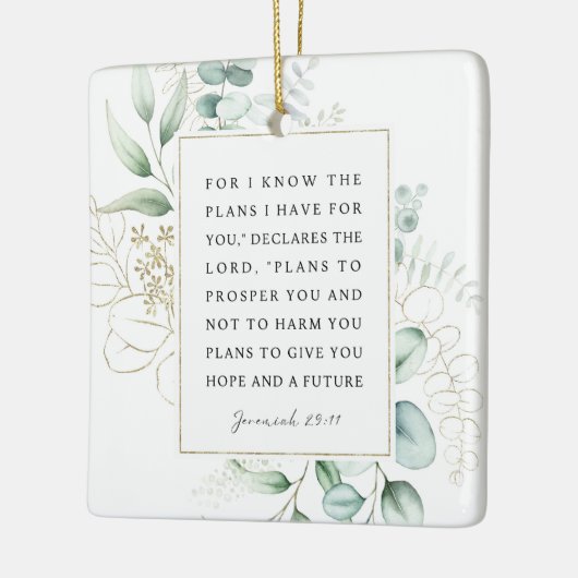 エレミヤ29:11わたしはあなたのために持っている計画を知っている セラミックオーナメント (左)