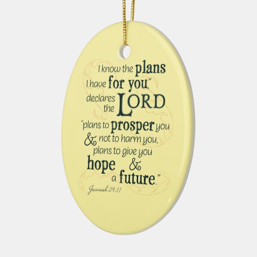 エレミヤ29:11わたしはあなたのために持っている計画を知っている… セラミックオーナメント (左)