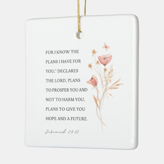 エレミヤ29:11わたしはあなたのために持っている計画を知っている セラミックオーナメント (左)