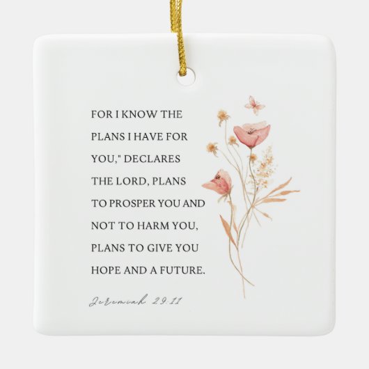 エレミヤ29:11わたしはあなたのために持っている計画を知っている セラミックオーナメント (正面)