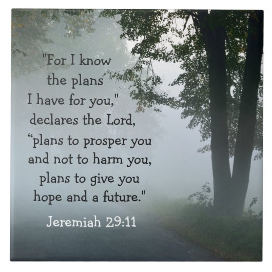 エレミヤ29:11わたしはあなたのために持っている計画を知っている タイル (正面)