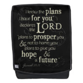 エレミヤ29:11わたしはあなたのために持っている計画を知っている… バックパック (正面)