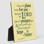 エレミヤ29:11わたしはあなたのために持っている計画を知っている… フォトプラーク (側面)