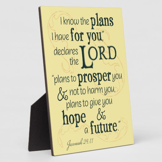 エレミヤ29:11わたしはあなたのために持っている計画を知っている… フォトプラーク (側面)