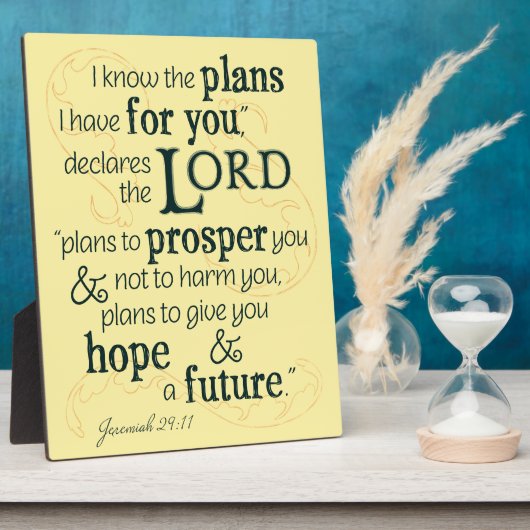 エレミヤ29:11わたしはあなたのために持っている計画を知っている… フォトプラーク (側面)