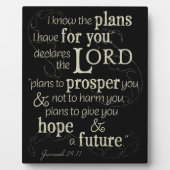 エレミヤ29:11わたしはあなたのために持っている計画を知っている… フォトプラーク (正面)
