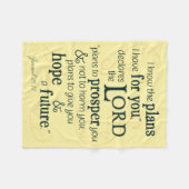 エレミヤ29:11わたしはあなたのために持っている計画を知っている… フリースブランケット (正面(横))