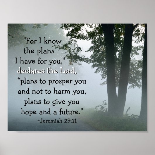 エレミヤ29:11わたしはあなたのために持っている計画を知っている ポスター (正面)