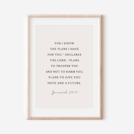 エレミヤ29:11わたしはあなたのために持っている計画を知っている ポスター