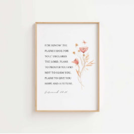 エレミヤ29:11わたしはあなたのために持っている計画を知っている ポスター