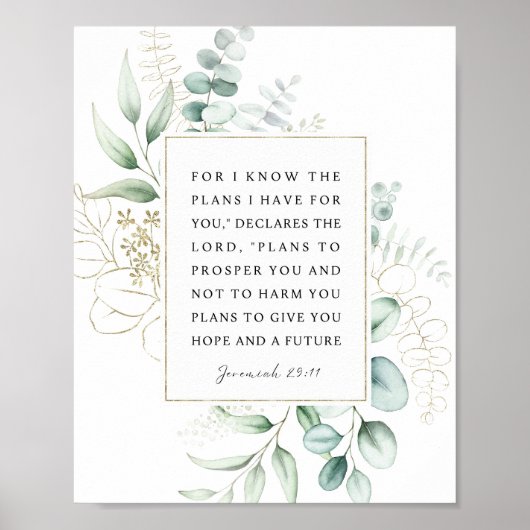 エレミヤ29:11わたしはあなたのために持っている計画を知っている ポスター (正面)