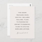 エレミヤ29:11わたしはあなたのために持っている計画を知っている ポストカード (正面/裏面)