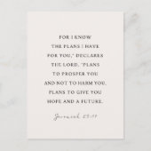 エレミヤ29:11わたしはあなたのために持っている計画を知っている ポストカード (正面)