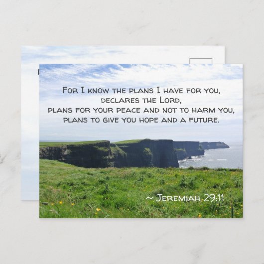 エレミヤ29:11わたしはあなたのために持っている計画を知っている ポストカード (正面/裏面)