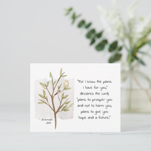 エレミヤ29:11わたしはあなたのために持っている計画を知っている ポストカード (スタンド正面)