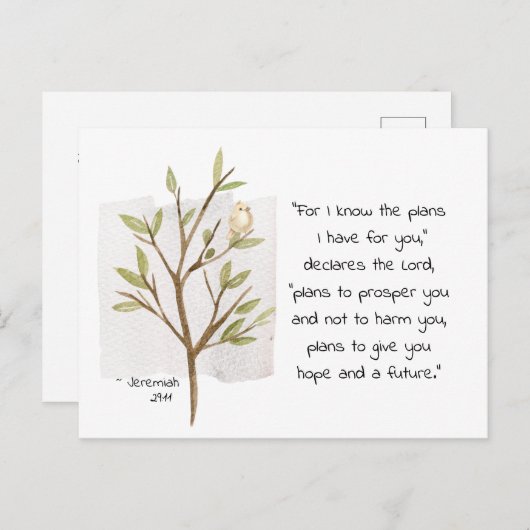 エレミヤ29:11わたしはあなたのために持っている計画を知っている ポストカード (正面/裏面)