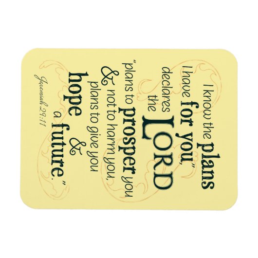 エレミヤ29:11わたしはあなたのために持っている計画を知っている… マグネット (横)