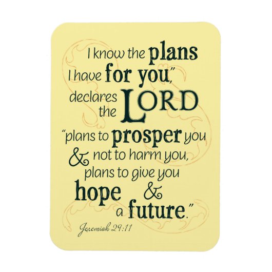 エレミヤ29:11わたしはあなたのために持っている計画を知っている… マグネット (縦)