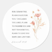 エレミヤ29:11わたしはあなたのために持っている計画を知っている ラウンドシール (正面)