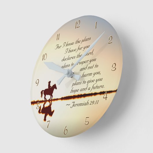 エレミヤ29:11わたしはあなたのために持っている計画を知っている ラウンド壁時計 (傾斜)