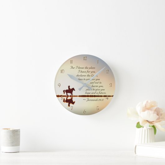 エレミヤ29:11わたしはあなたのために持っている計画を知っている ラウンド壁時計 (ホーム)