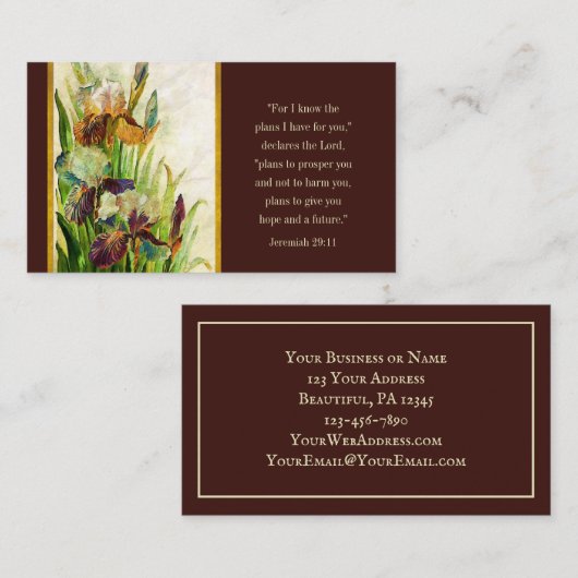 エレミヤ29:11わたしはあなたのために持っている計画を知っている 名刺 (正面/裏面)
