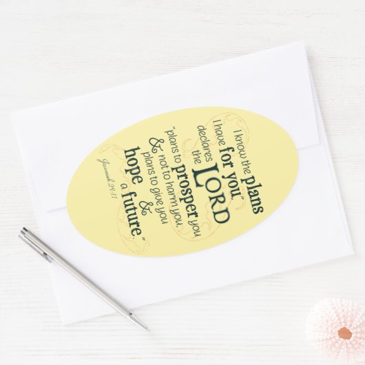 エレミヤ29:11わたしはあなたのために持っている計画を知っている… 楕円形シール (封筒)