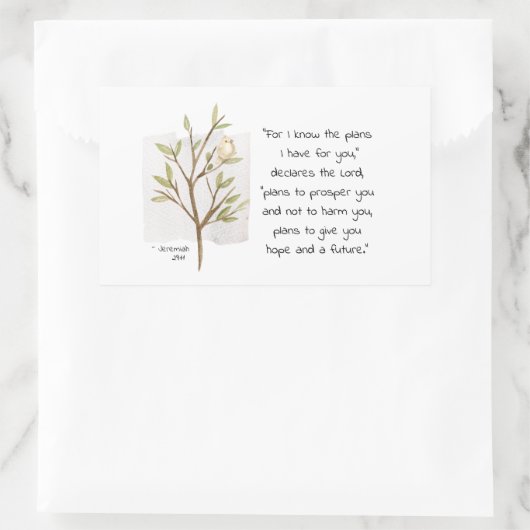 エレミヤ29:11わたしはあなたのために持っている計画を知っている 長方形シール (バッグ)