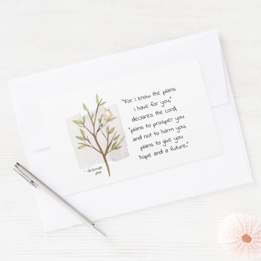 エレミヤ29:11わたしはあなたのために持っている計画を知っている 長方形シール (封筒)