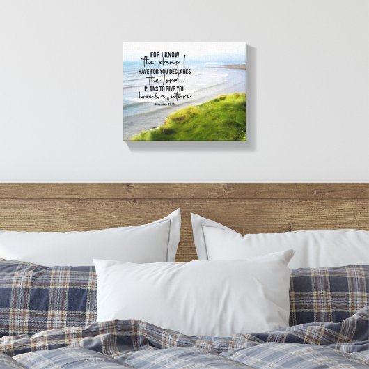 エレミヤ29:11わたしはアイルランドの海岸がある計画を知っている キャンバスプリント (インサイチュ (寝室))