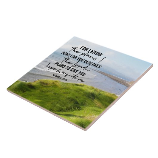 エレミヤ29:11わたしはアイルランドの海岸がある計画を知っている タイル (側面)