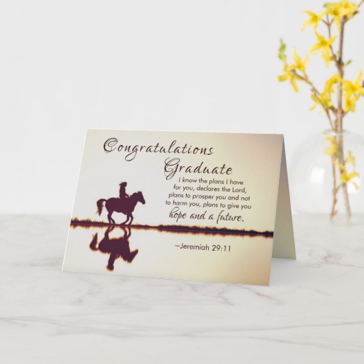 エレミヤ29:11わたしは卒業の計画を知っている カード (黄色い花)