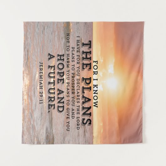 エレミヤ29:11わたしは計画の日の出を知っている タペストリー (正面(横))