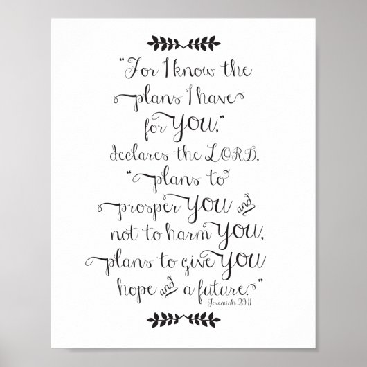 エレミヤ29:11わたしは計画の聖句を知っている ポスター (正面)
