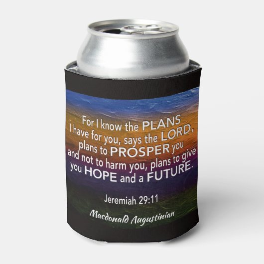 エレミヤ29:11わたしは計画を知っているパーソナライズされた 缶クーラー (缶正面)