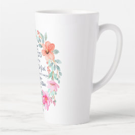 エレミヤ29:11わたしは計画を知っているピンクのフローラ カフェラテマグ