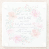 エレミヤ29:11わたしは計画を知っているピンクのフローラ ガラスコースター (裏面)