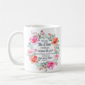 エレミヤ29:11わたしは計画を知っているピンクのフローラ コーヒーマグカップ (左)