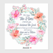 エレミヤ29:11わたしは計画を知っているピンクのフローラ シール (シート)